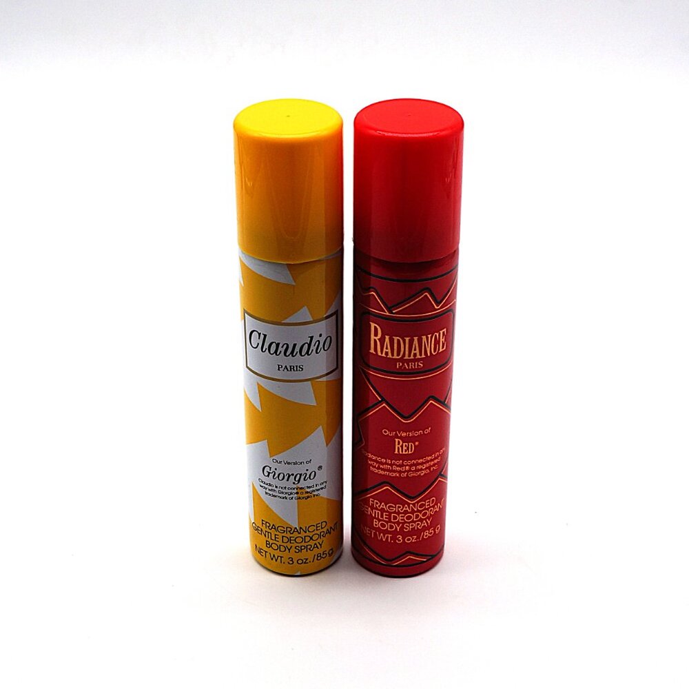 Vintage Radiance Paris & Claudio Paris Body Spray 3oz Duo Set
